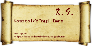 Kosztolányi Imre névjegykártya
